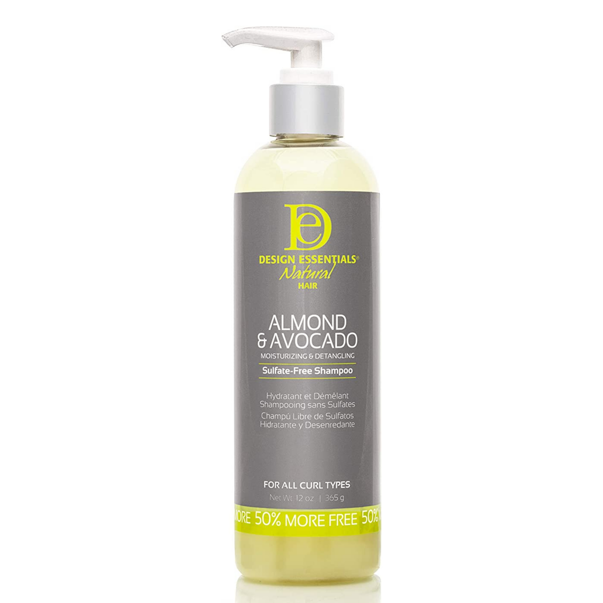 Design Essentials Almond & Avocado Moisturizing & Detangling Sulfate-Free Shampoo